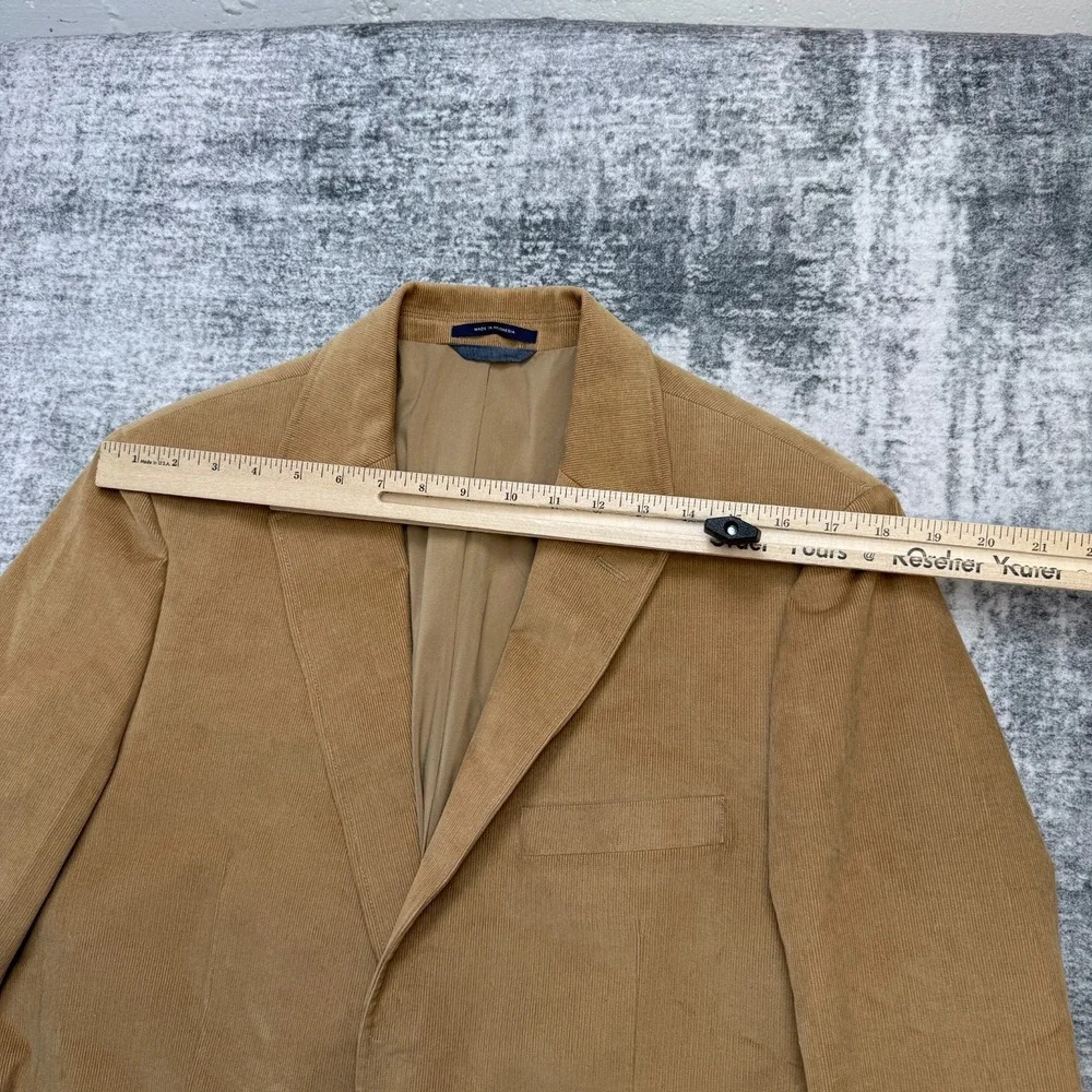 Lands End Blazer Mens 42 Tan Brown Corduroy Sport Coat Jacket Elbow Patches Ivy